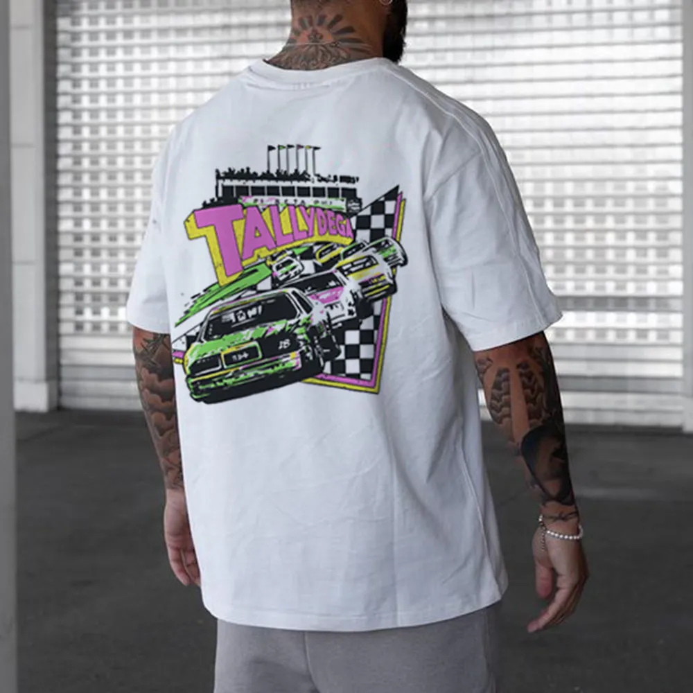 Alphabet Racing Graphic Print Casual Men's T-Shirt sold by Shopnova