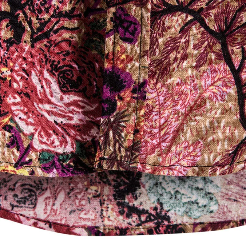 Cotton And Linen Printed Pocket Button-down Shirt sold by Shopnova product image thumbnail 5