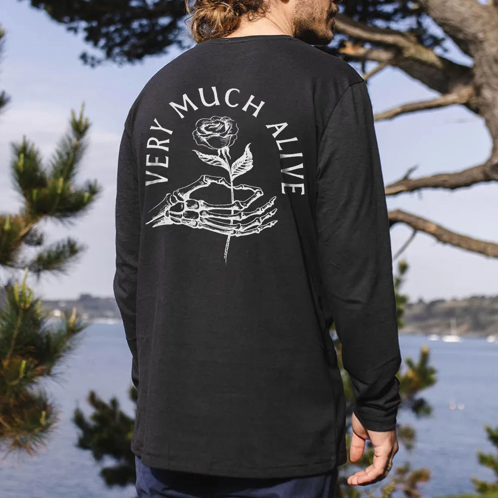 Very Much Alive Men's Casual Long Sleeve T-shirts-B sold by Shopnova product image thumbnail 3