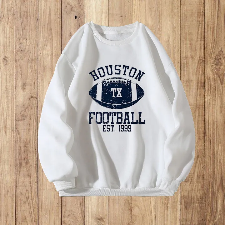 Texas Football Print Men's Crew Neck Sweatshirt sold by Shopnova product image thumbnail 2