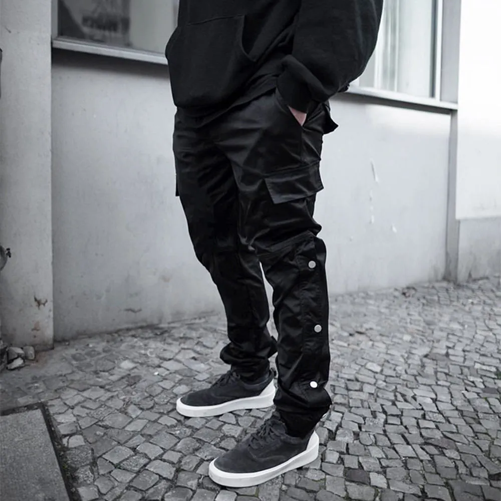 Men's Retro Button-down Cargo Pants sold by Shopnova