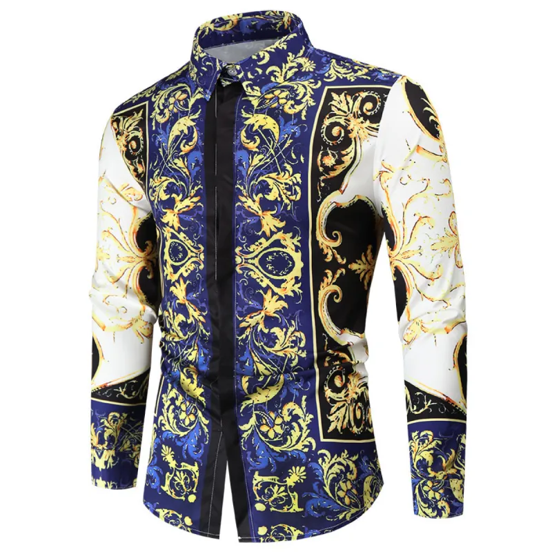 Men's Luxury Design Button Down Long Sleeve Shirts sold by Shopnova