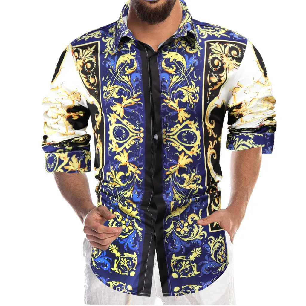 Men's Luxury Design Button Down Long Sleeve Shirts sold by Shopnova product image thumbnail 5