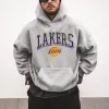 Alphabet graphic print casual men's hooded sweatshirt sold by Shopnova