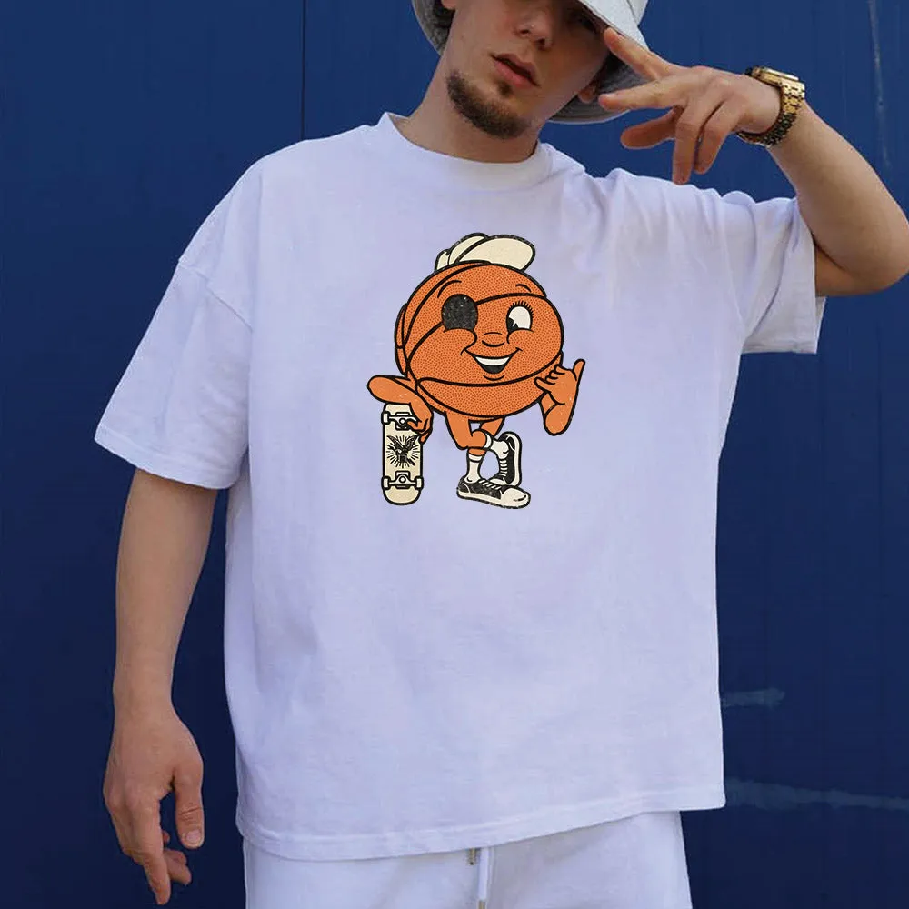 Basketball Skateboard Funny Graphic Print Men's T-Shirt sold by Shopnova