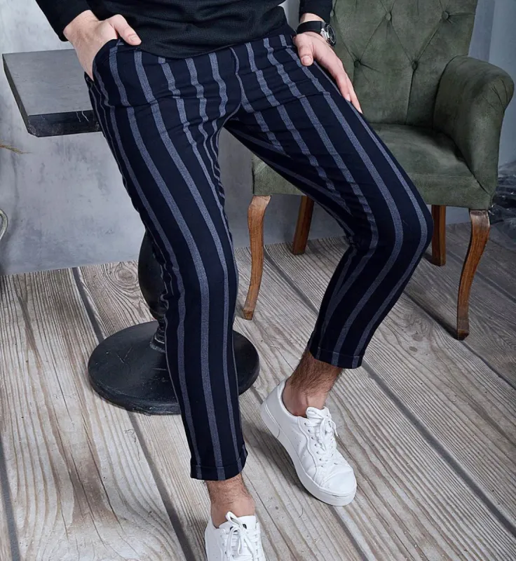 Double stripe casual chinos sold by Shopnova