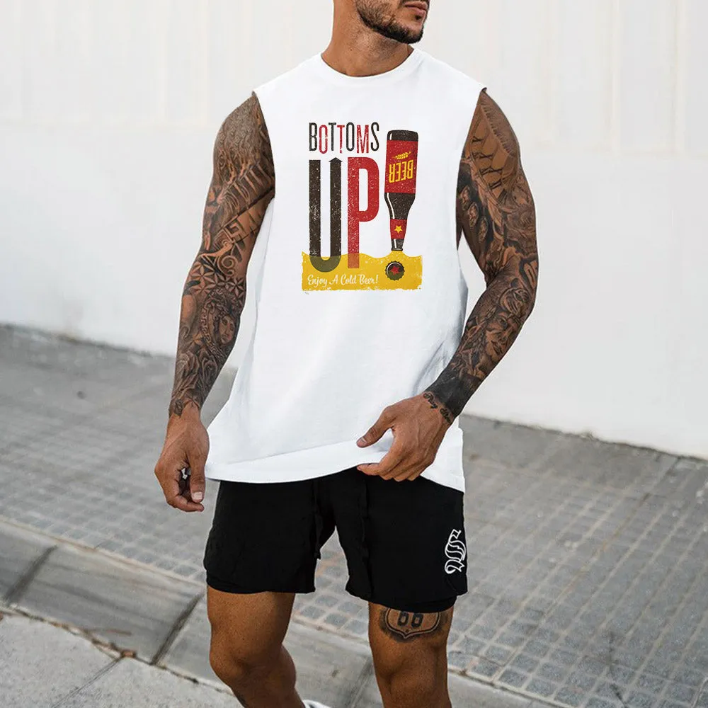 Fun Beer Alphabet Graphic Print Casual Men's Tank Top sold by Shopnova product image thumbnail 2