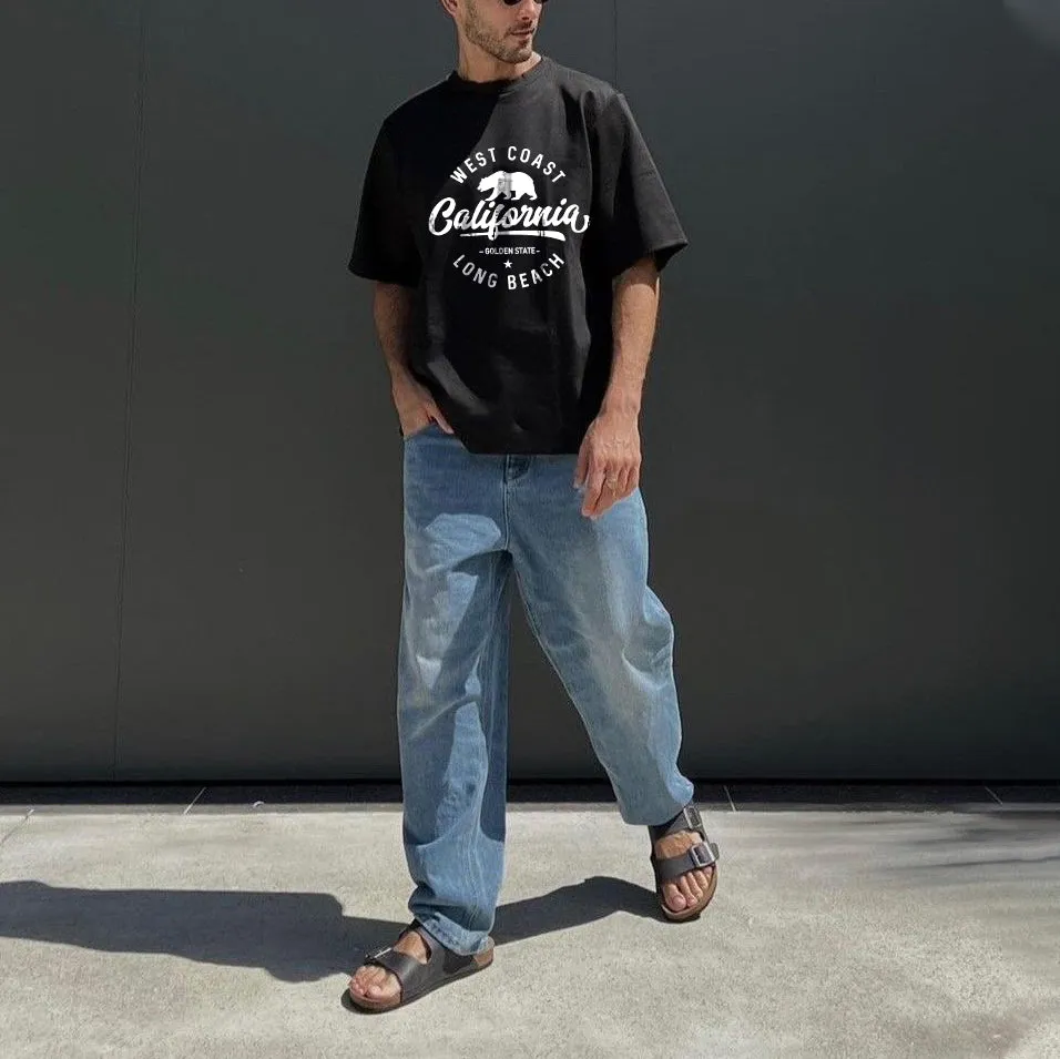 California Men's Vintage Streetwear Short Sleeve T-shirts sold by Shopnova product image thumbnail 4