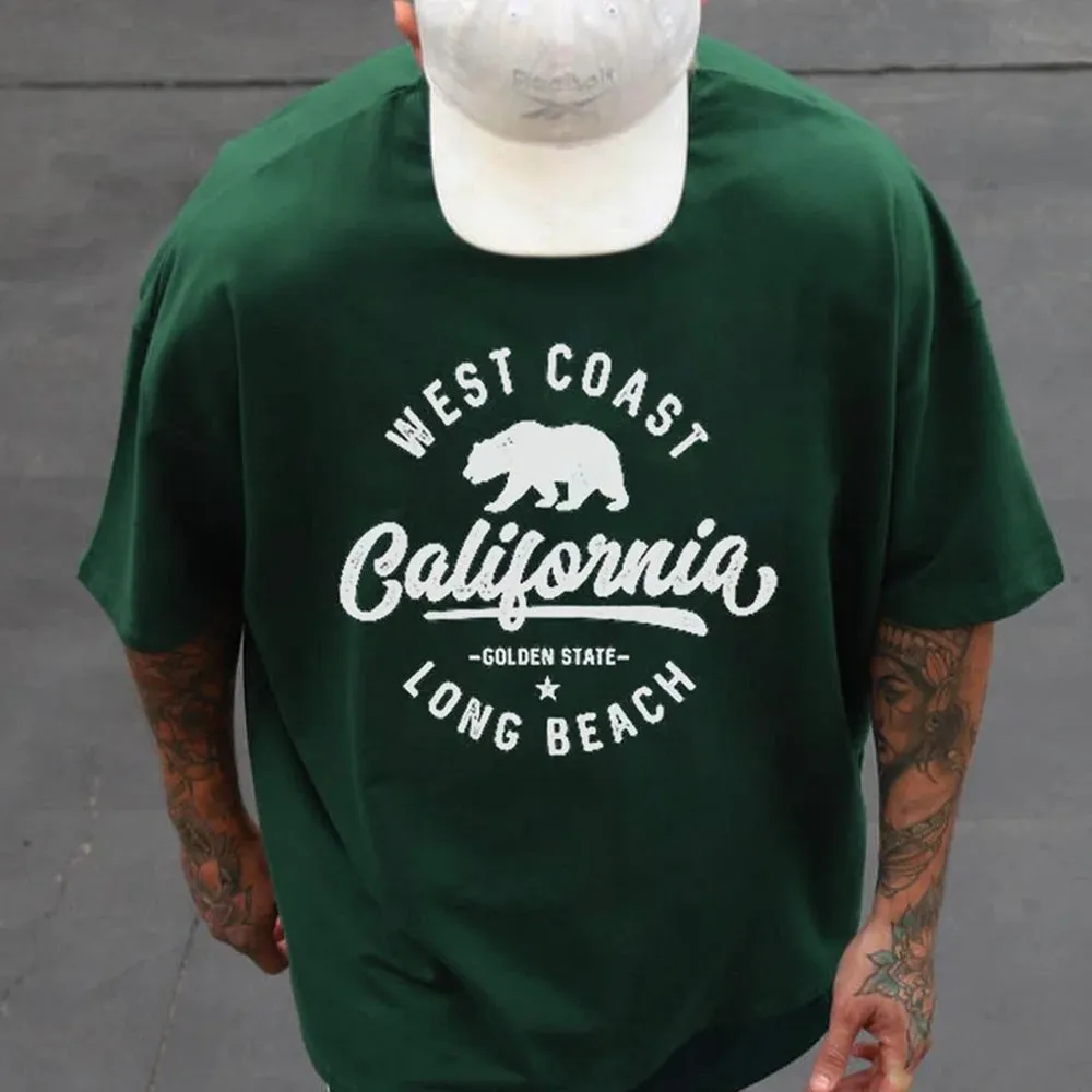 California Men's Vintage Streetwear Short Sleeve T-shirts sold by Shopnova product image thumbnail 2