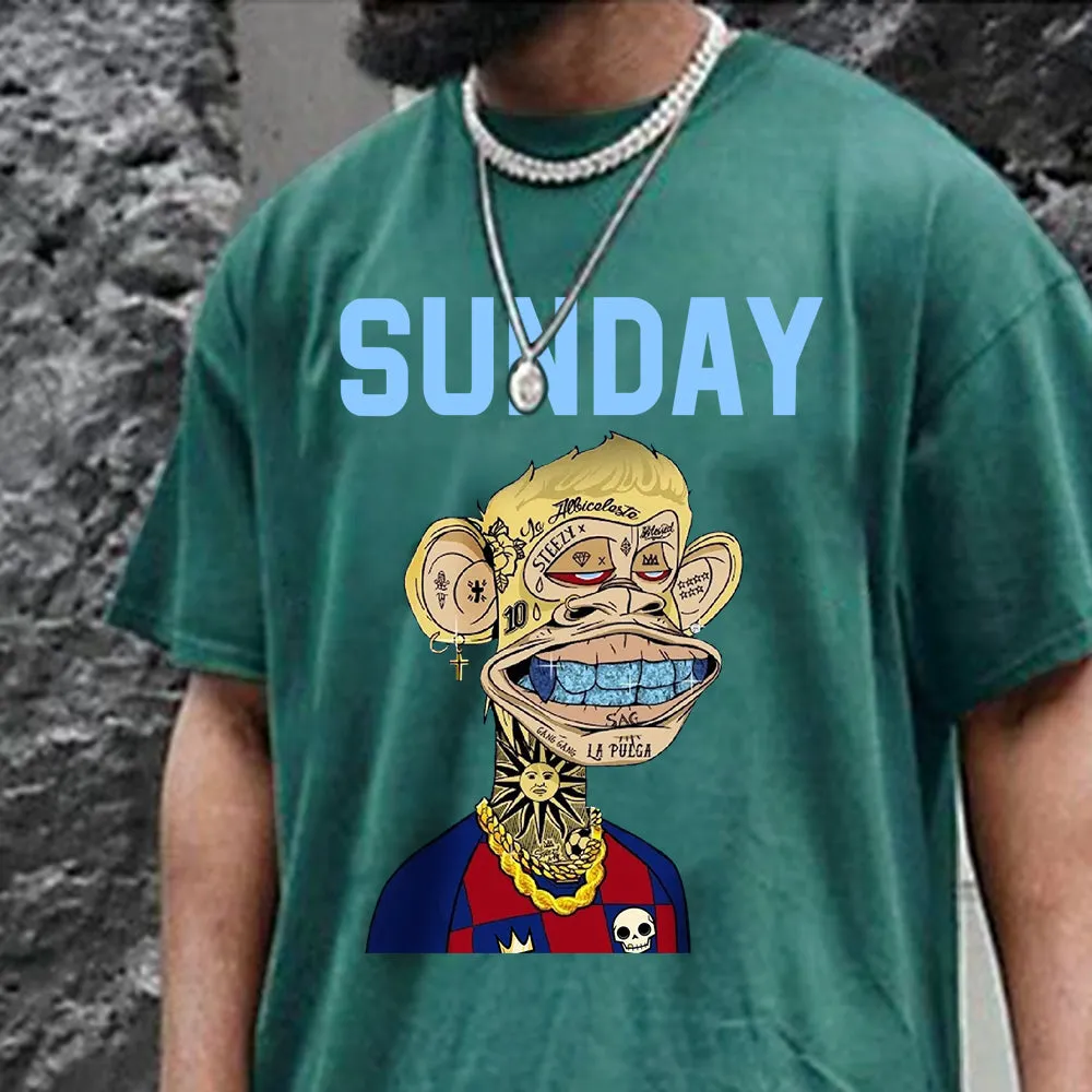 Sunday Alphabet Graphic Print Men's T-Shirt sold by Shopnova product image thumbnail 2