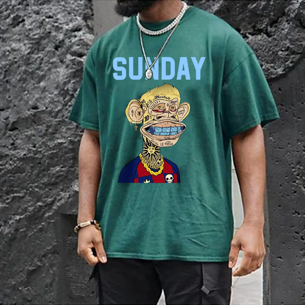 Sunday Alphabet Graphic Print Men's T-Shirt sold by Shopnova