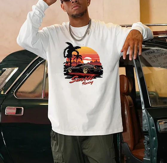 Racing Graphic Print Men's Long Sleeve T-shirt-A sold by Shopnova