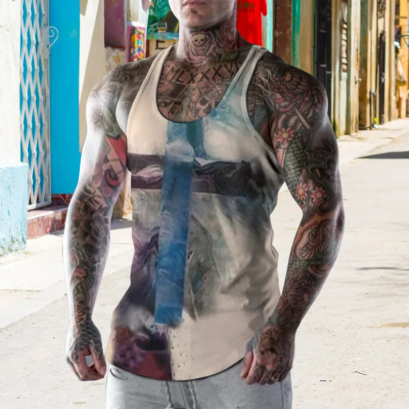 Trendy Street Easter Cross Cool Tie Dye Pattern Tank Top sold by Shopnova