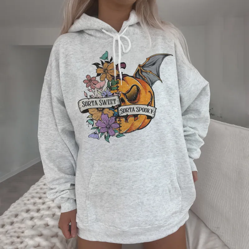 Halloween Pumpkin Graphic Hooded Women's Sweatshirt sold by Shopnova