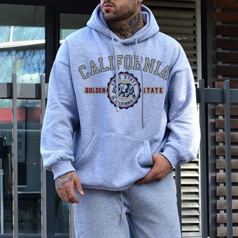 California Men's Streetwear Casual Hoodies sold by Shopnova