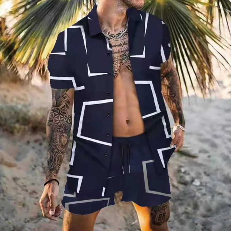 Clearance-Geometric Print Beach Suit-XL,2XL,3XL sold by Shopnova