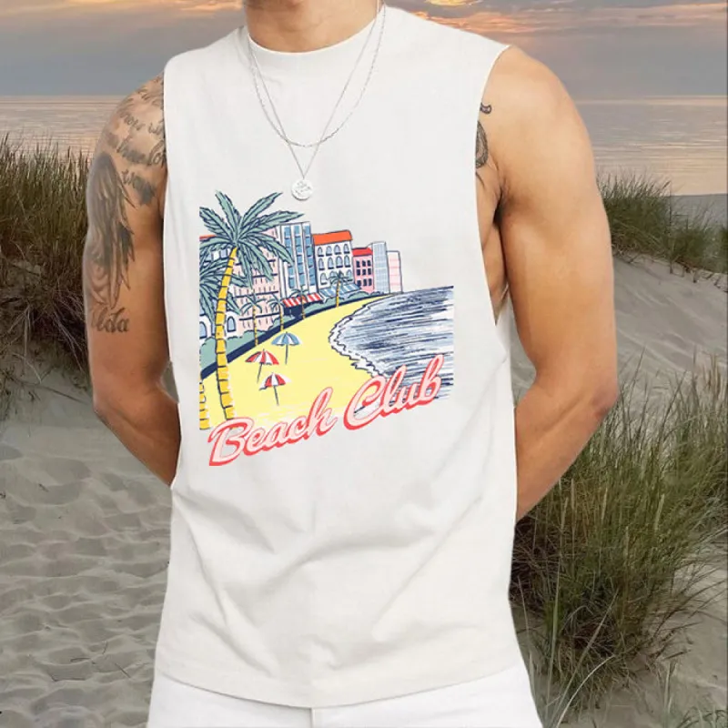 Men's Beach Club Tank Top-B sold by Shopnova