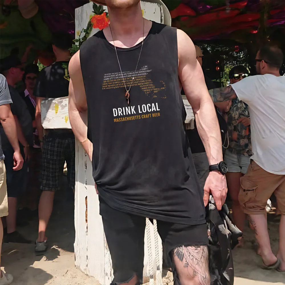 Beer Alphabet Graphic Print Casual Men's Tank Top sold by Shopnova