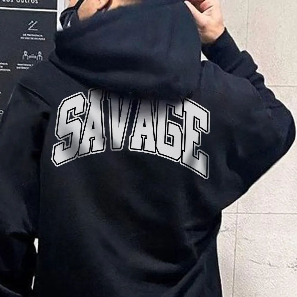 Savage Back Print Fleece Oversize Hoodie 320g sold by Shopnova product image thumbnail 2