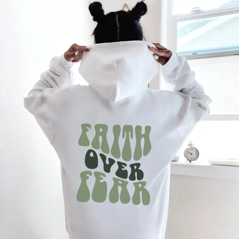 Faith Over Fear Women's Cute Fleeced Hoodie sold by Shopnova