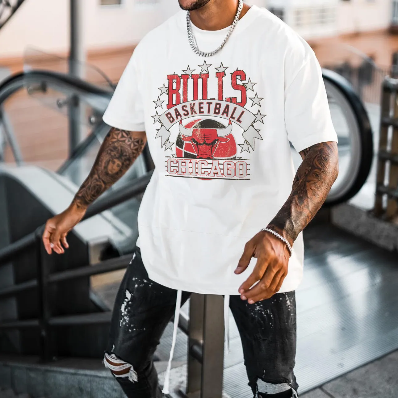 Chicago Bulls Men's Loose Fit T-Shirts sold by Shopnova product image thumbnail 2