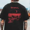 Thinking Skull Graphic Print Casual Loose Men's T-Shirt sold by Shopnova