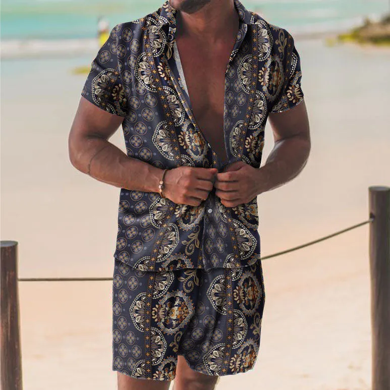 Personality Trend Vintage Print Hawaii Vacation Two-Piece Set sold by Shopnova product image thumbnail 3