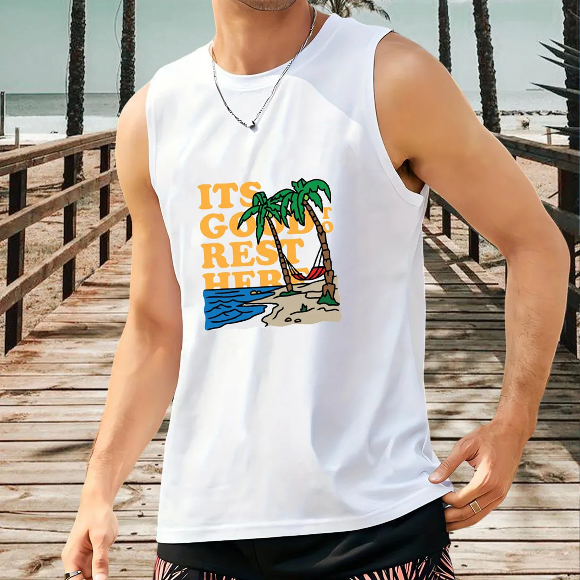 Summer Vacation Vibe Men's Tank Top-C sold by Shopnova product image thumbnail 2