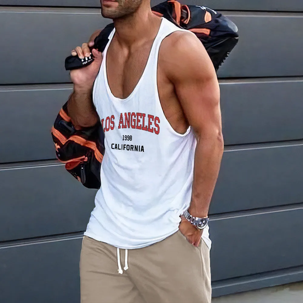 Los Angeles Men's Streetwear Tank Top Tracksuits-A sold by Shopnova product image thumbnail 2