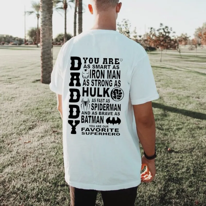Gift For Dad Men's Letter Print White T-shirt sold by Shopnova