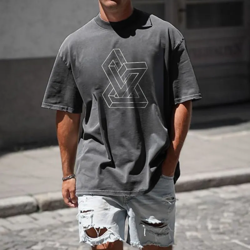 Physical Penrose Ladder Simple Graphic Print Loose Men's T-Shirt sold by Shopnova
