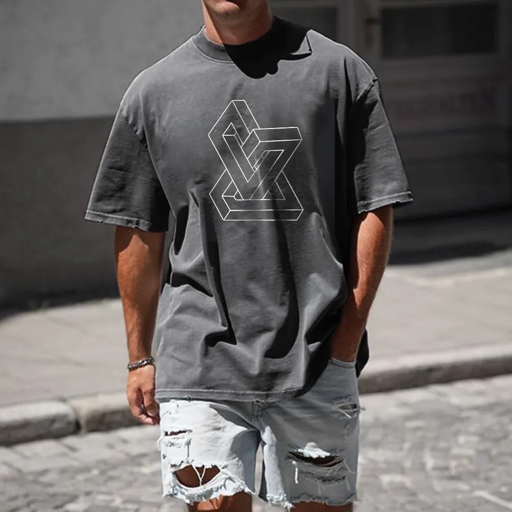 Physical Penrose Ladder Simple Graphic Print Loose Men's T-Shirt sold by Shopnova