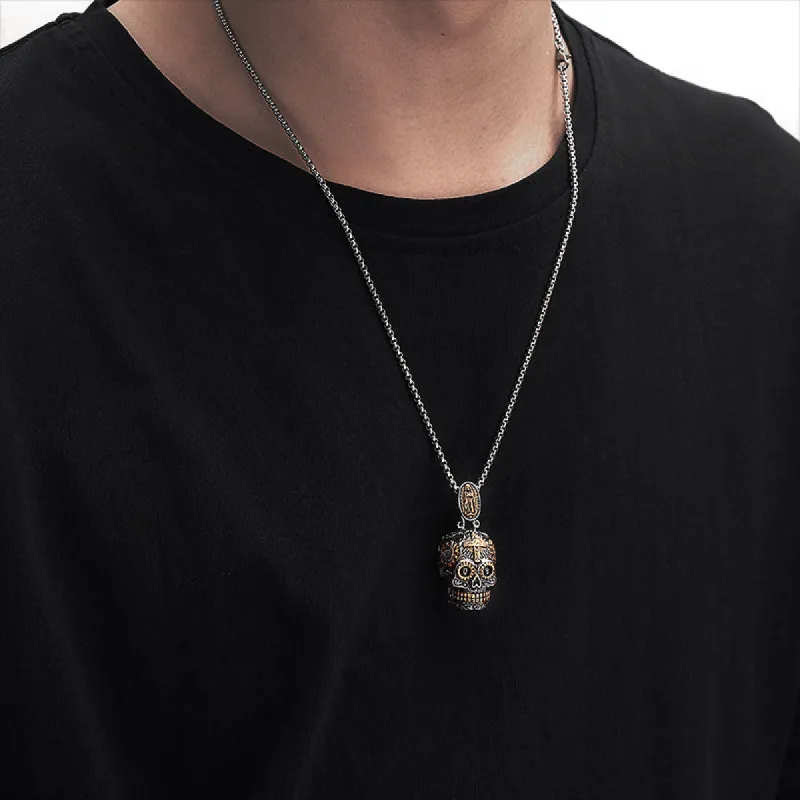 Retro Skull Men's Hip Hop Punk Trendy Necklace sold by Shopnova