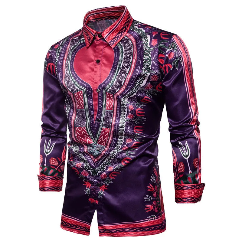 Long-sleeved Shirt With Lapel Print sold by Shopnova product image thumbnail 5