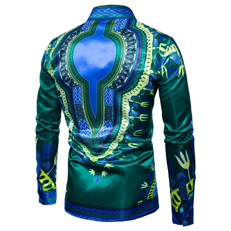 Long-sleeved Shirt With Lapel Print sold by Shopnova product image thumbnail 2