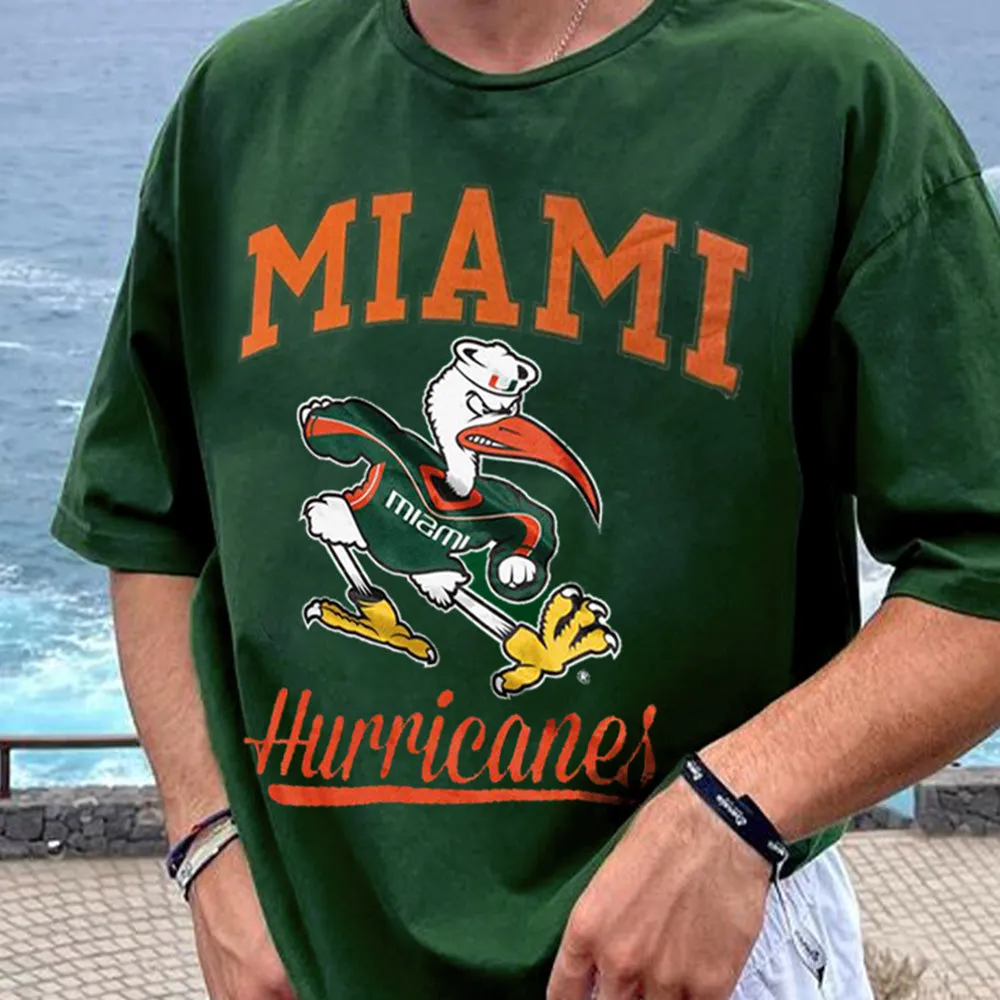 Miami Hurricianes Men's Round Neck T-shirts sold by Shopnova product image thumbnail 2
