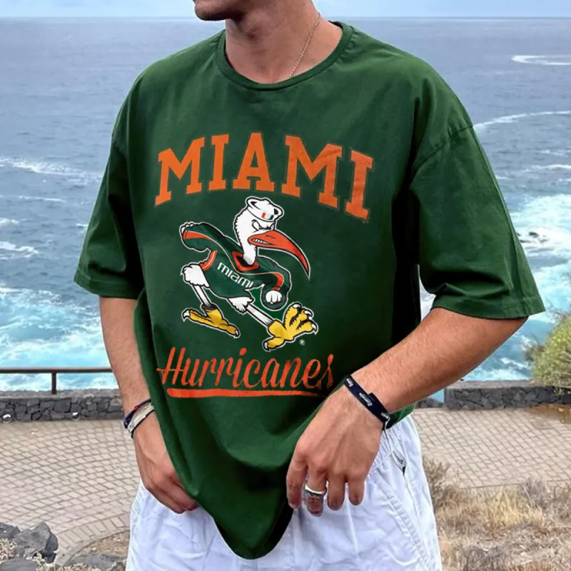 Miami Hurricianes  Men's Round Neck T-shirts sold by Shopnova