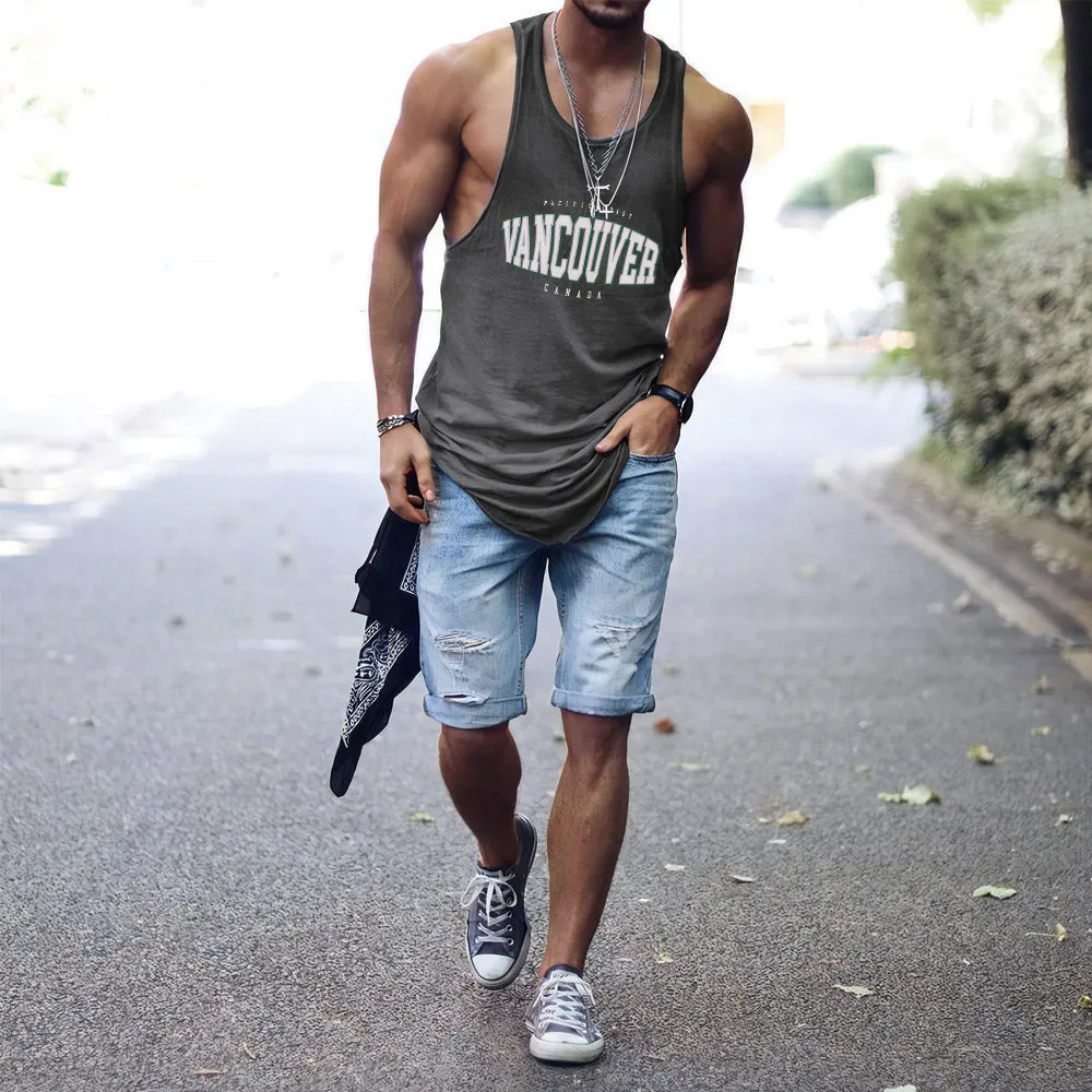 Alphabet Graphic Print Athleisure Men's Tank Top sold by Shopnova product image thumbnail 2