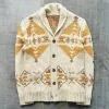 Clearance-Men's Jacquard Lapel Button Up Knitwear Cardigan Jacket sold by Shopnova