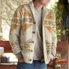 Clearance-Men's Jacquard Lapel Button Up Knitwear Cardigan Jacket sold by Shopnova
