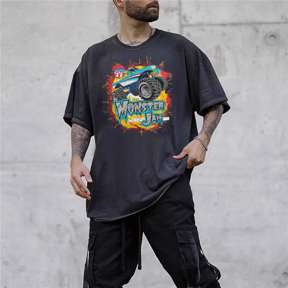 Abstract Car Graphic Print Casual Short Sleeve Men's T-Shirt sold by Shopnova product image thumbnail 2