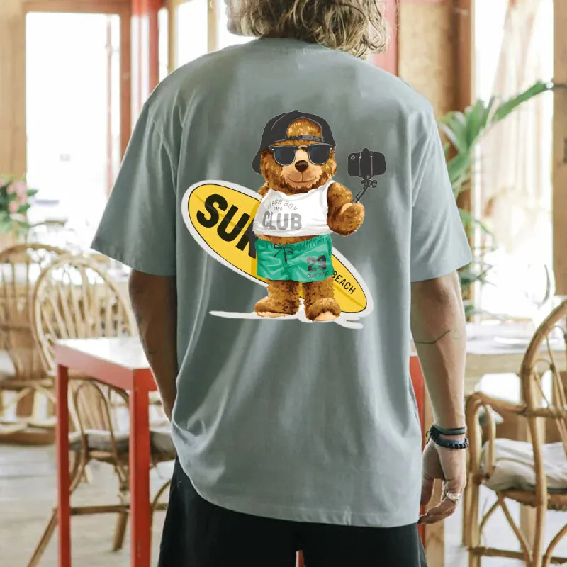 Surfing Bear Men's Cotton T-shirt 230g sold by Shopnova