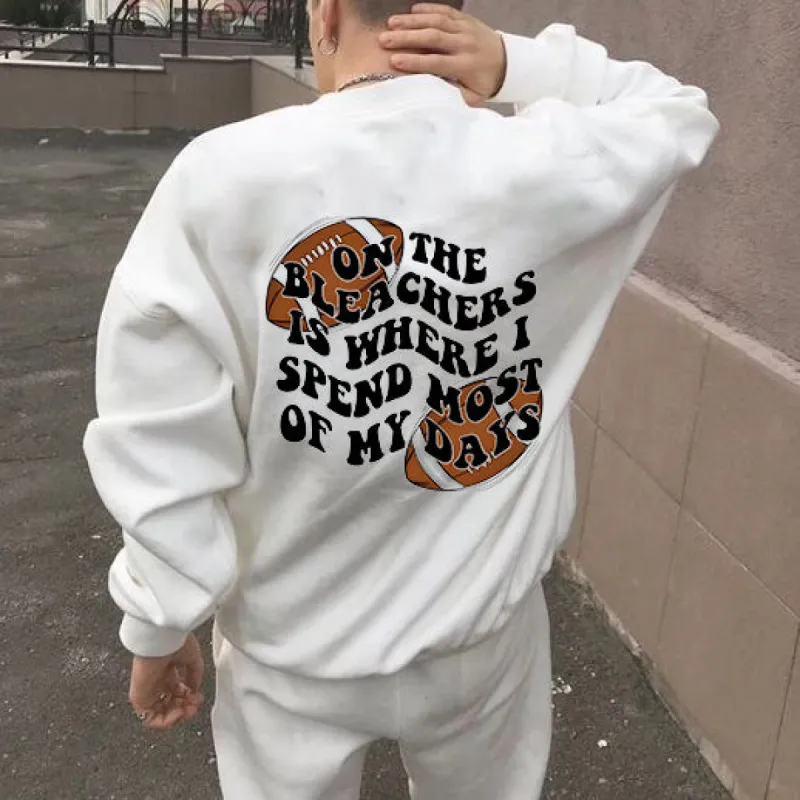 Football Lovers Letter Print Men's Sweatshirt sold by Shopnova