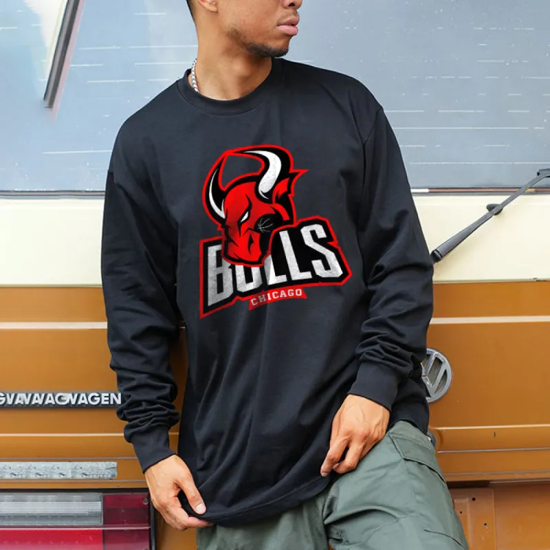 Chicago Bulls Men's Long Sleeve T-shirt-A sold by Shopnova