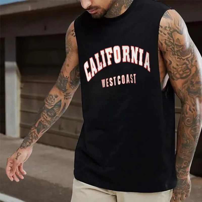 California Alphabet Graphic Print Sports Casual Men's Tank Top sold by Shopnova