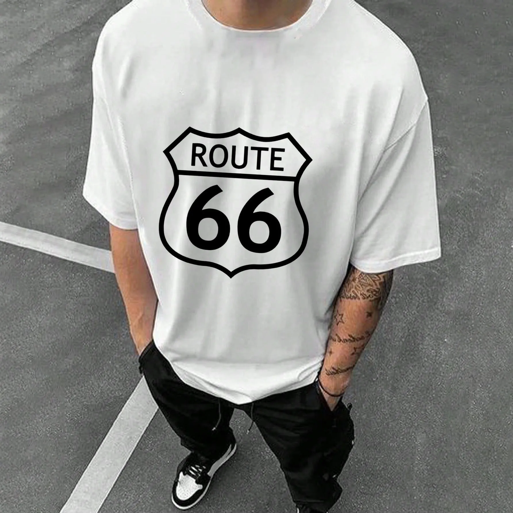 ROUTE 66 Men's Cotton T-shirt 230 GSM sold by Shopnova