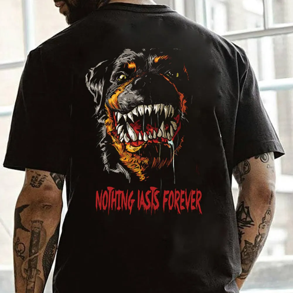 Animal Graphic Print Loose Men's Short Sleeve T-Shirt sold by Shopnova product image thumbnail 2