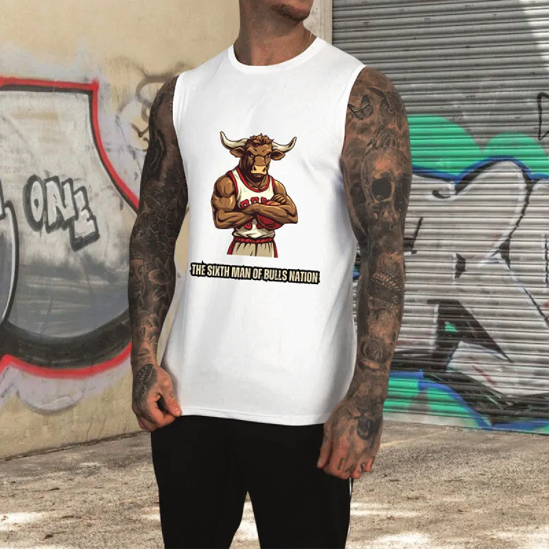 The Sixth Man Bulls Nation Cotton Tank Top-C sold by Shopnova
