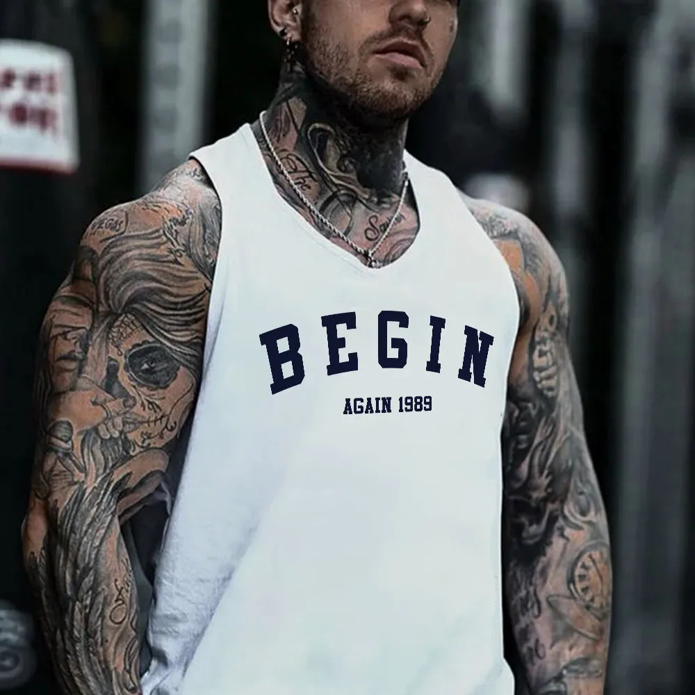 Begin Again Men's Casual Sleeveless Tank Tops-A sold by Shopnova product image thumbnail 2