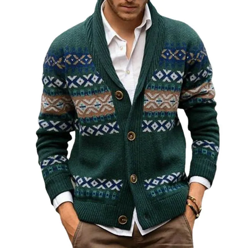 Men's Vintage Ethnic Lapel Knitwear Cardigan Jacket sold by Shopnova product image thumbnail 3